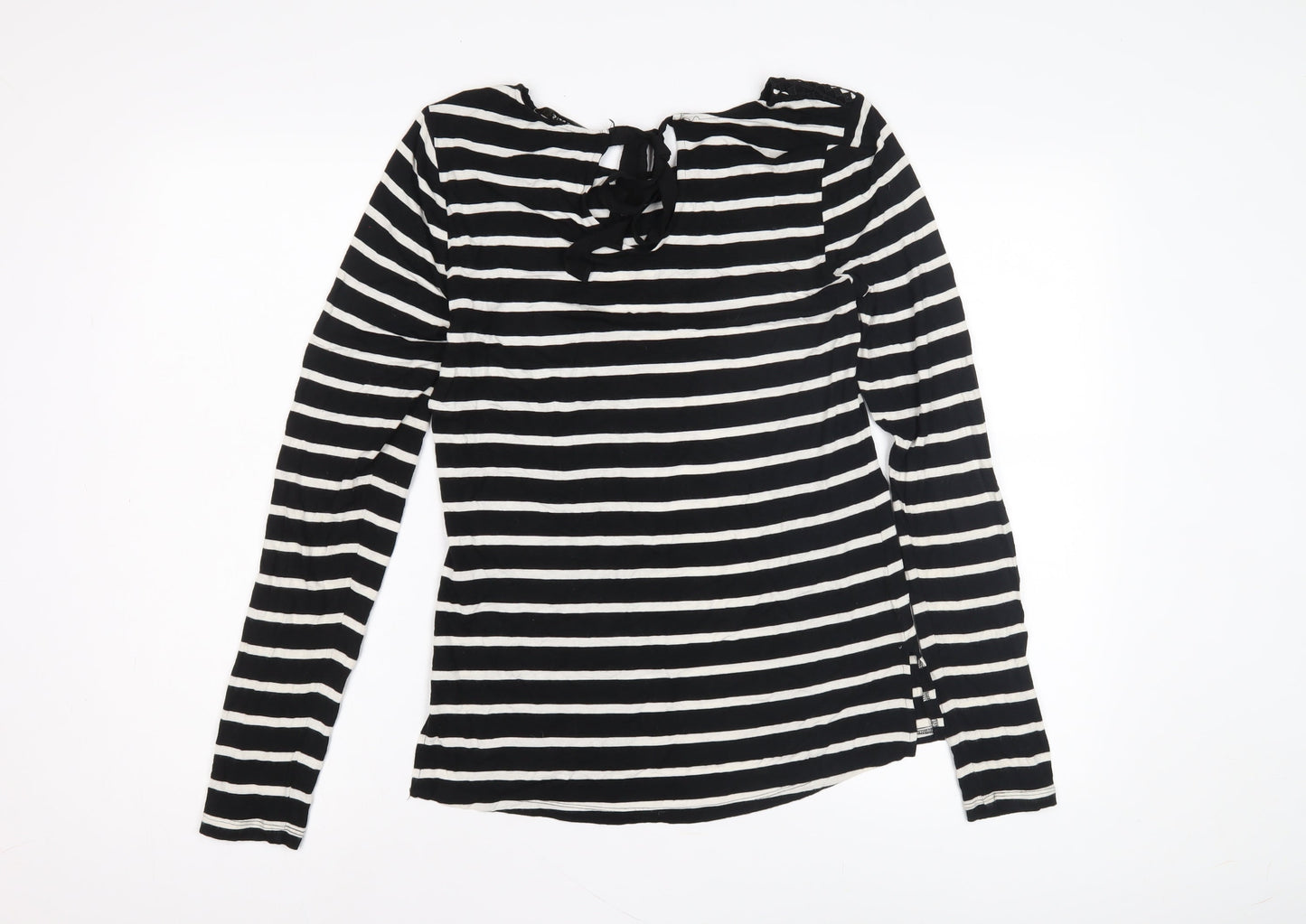 Oasis Women’s Black Striped Blouse, Size M