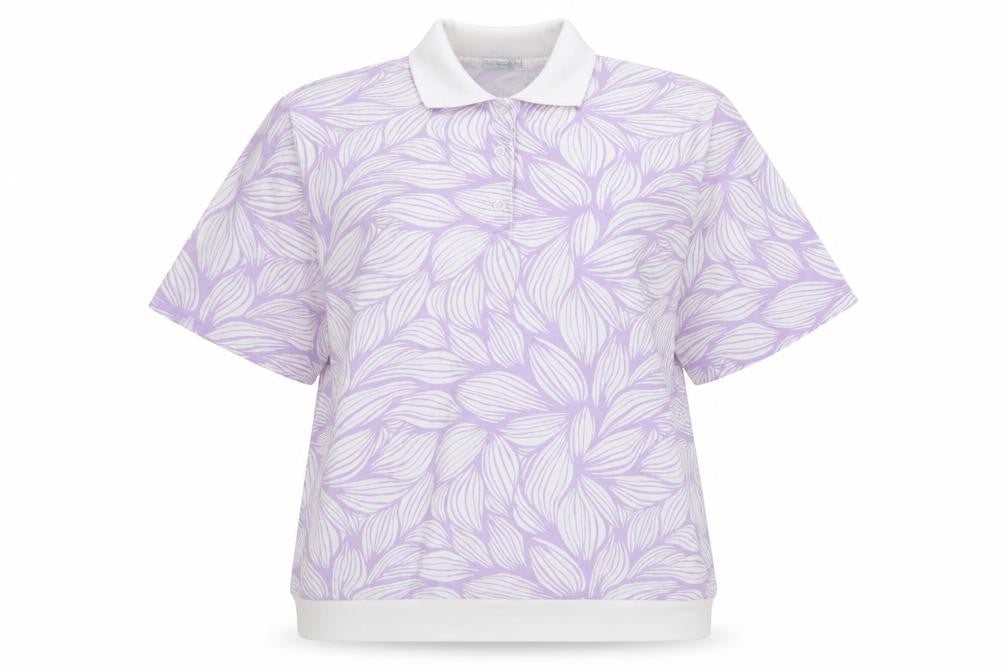 One Up Golf Unisex Purple Floral Polo Shirt XL