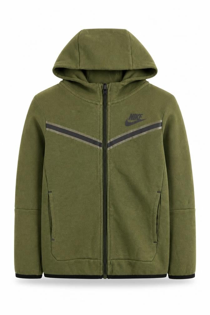 Nike Boys Green Full Zip Hoodie Size 7 Years