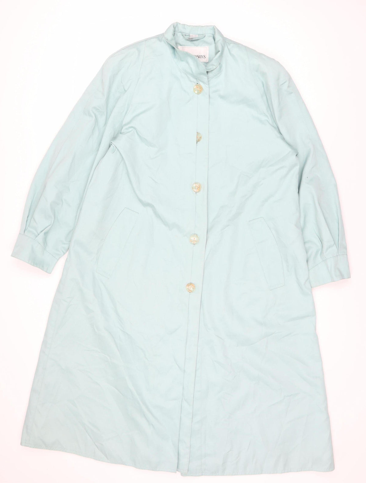Four Seasons Women's Blue Trench Coat, Size 12