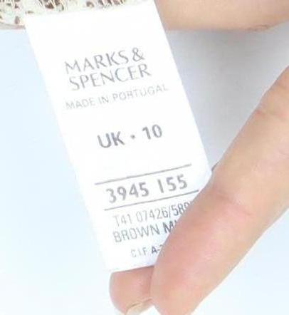 Marks & Spencer Women's Brown Button-Up Shirt UK 10