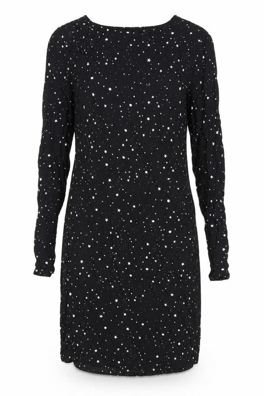 H&M Women's Black Star Pattern Dress, Size 10