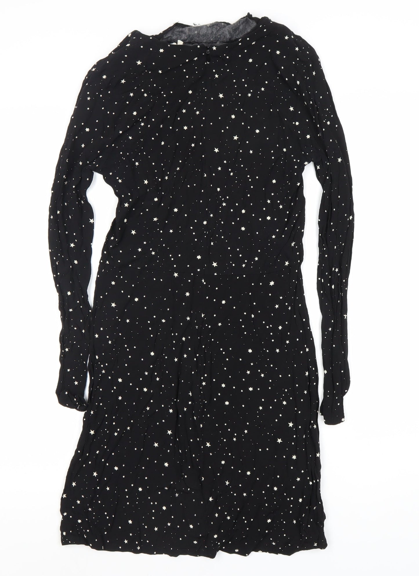 H&M Women's Black Star Pattern Dress, Size 10