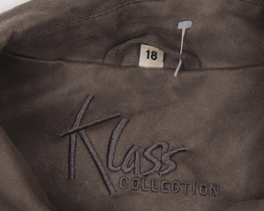 Klass Collection Brown Belted Women's Jacket Size 18