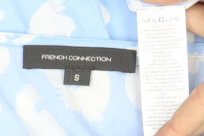 Close-up detail of French Connection Women's Blue Animal Print Top, S