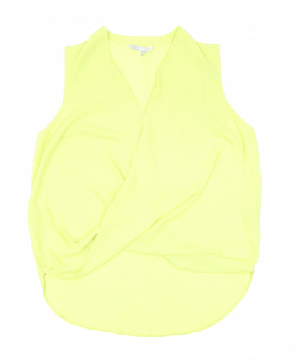 Additional front view of Red Herring Women's Yellow Wrap Blouse, size 14