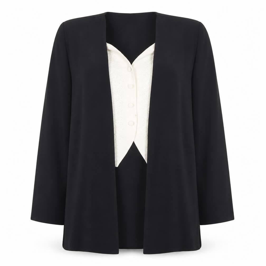 Bassini Bassin Women's Black Mid-Length Formal Jacket Size 12