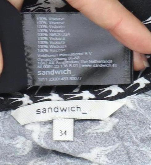 Sandwich Women's Black Animal Print Dress Size 6