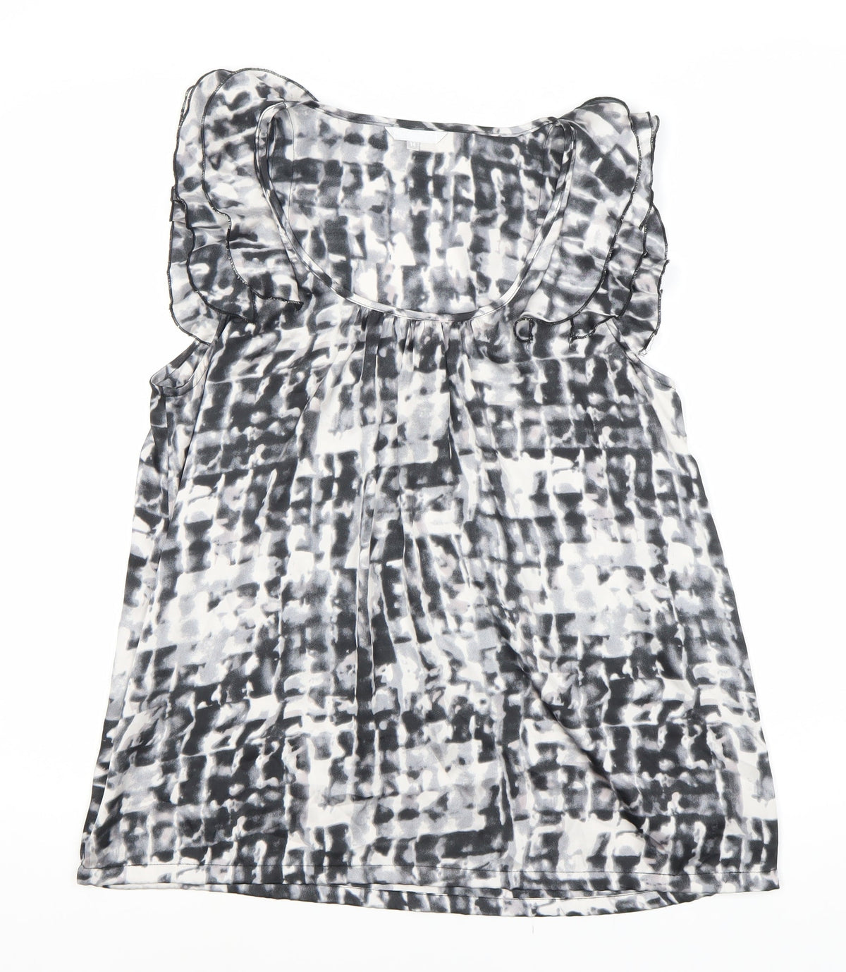 Women's Multicoloured Ruffle Sleeveless Blouse - L