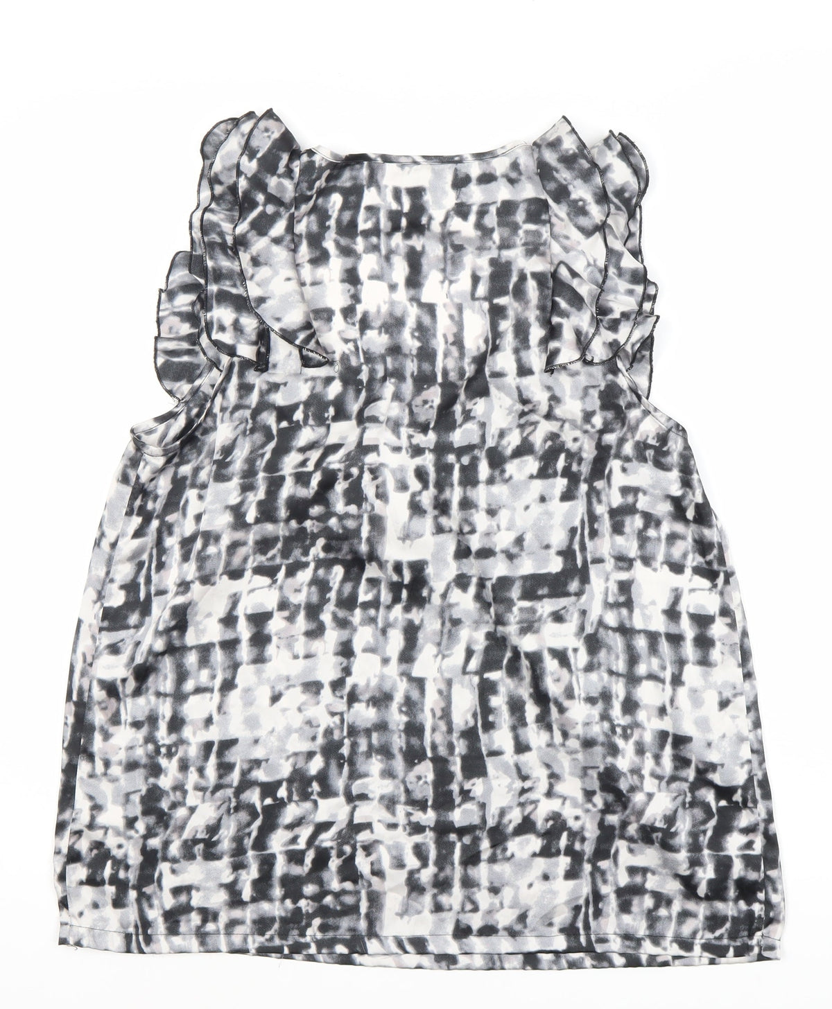 Women's Multicoloured Ruffle Sleeveless Blouse - L