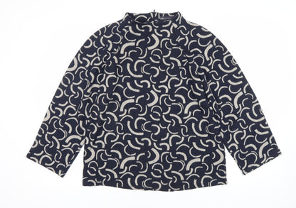 Marks & Spencer Women’s Blue Geometric Jersey Top Size 14