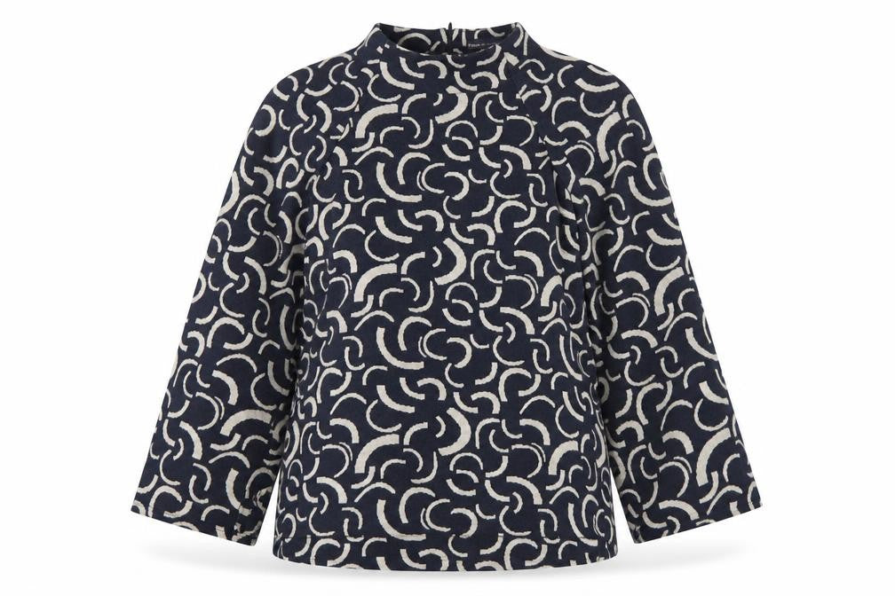 Marks & Spencer Women’s Blue Geometric Jersey Top Size 14