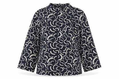 Marks & Spencer Women’s Blue Geometric Jersey Top Size 14