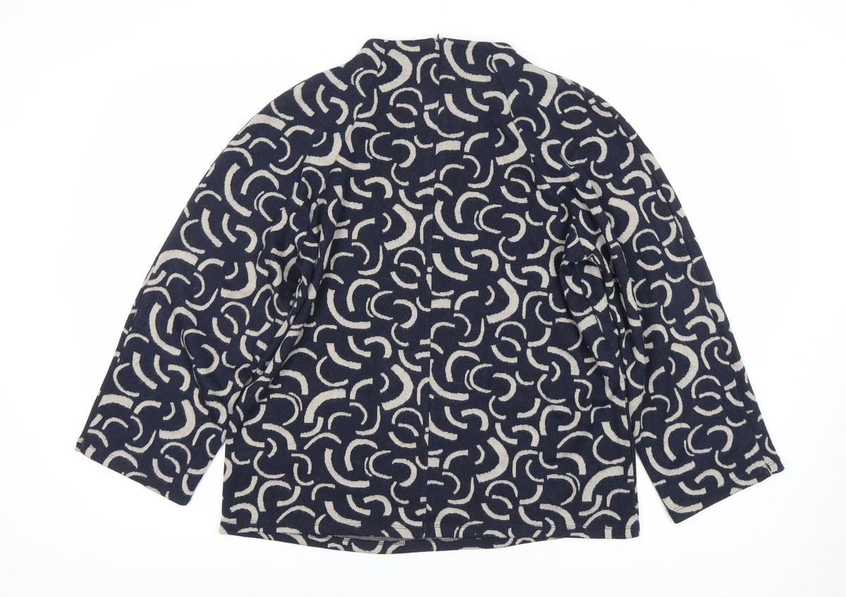 Marks & Spencer Women’s Blue Geometric Jersey Top Size 14