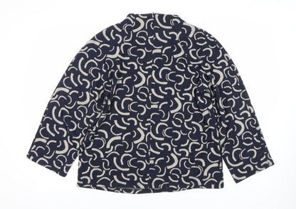 Marks & Spencer Women’s Blue Geometric Jersey Top Size 14