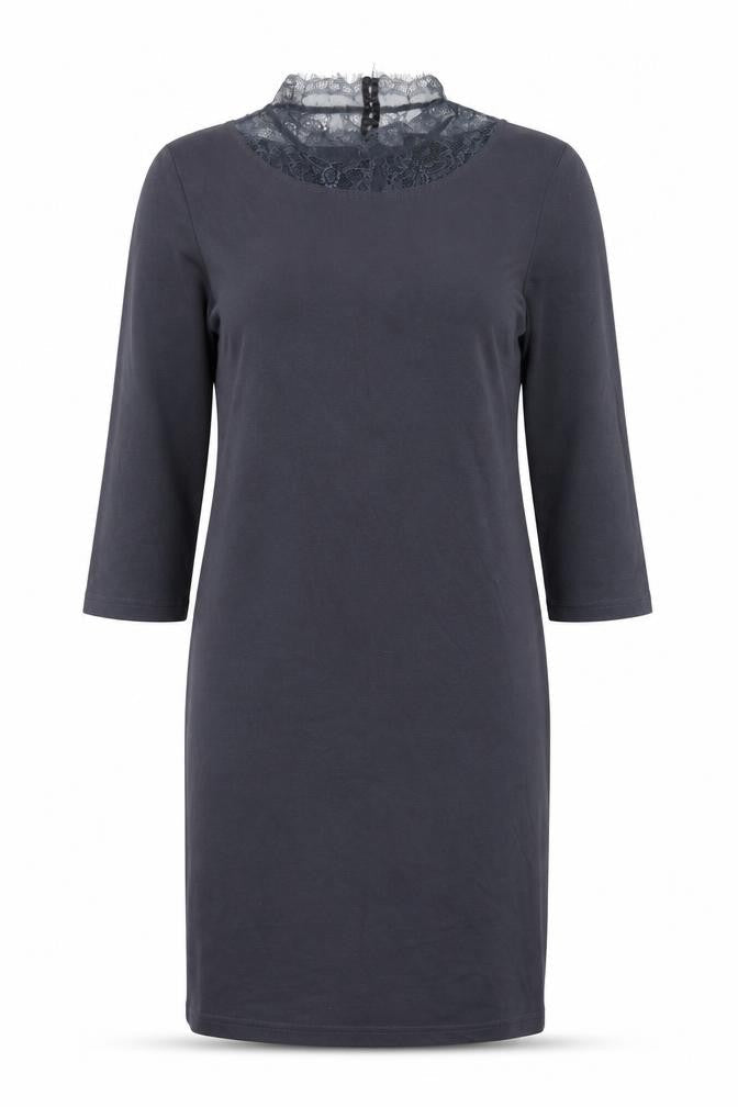 VILA Women's Blue Pencil Dress M in Size with Lace Detail