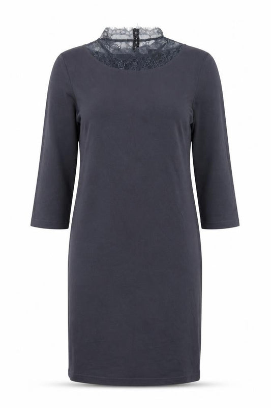 VILA Women's Blue Pencil Dress M in Size with Lace Detail