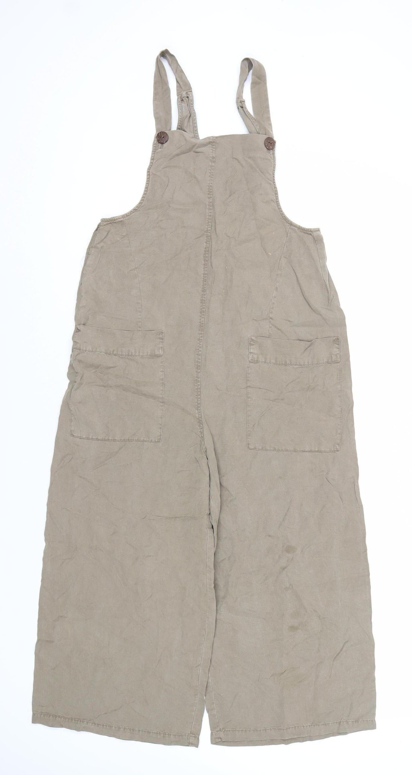 Pull & Bear Women's Brown Dungaree, Size 4, Casual Style