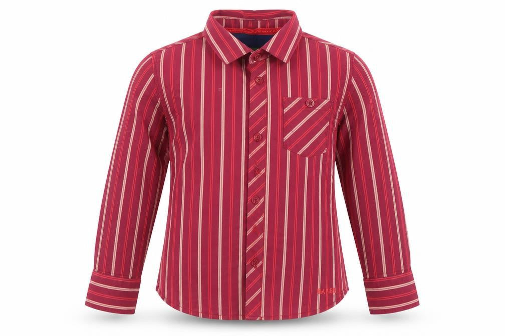 Ted Baker Boys Red Striped Button-Up Shirt 4-5Y Long Sleeve