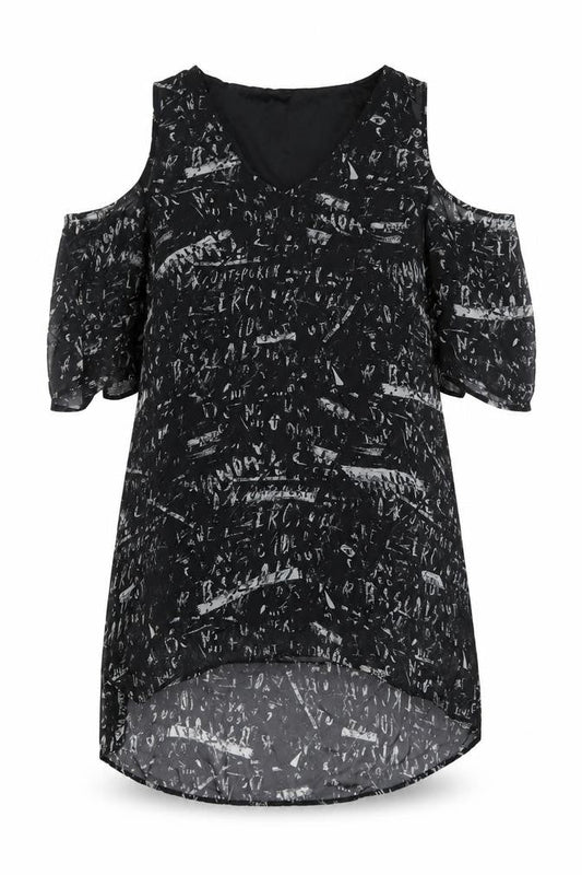 Divided by H&M Women's Black Dress, Size 12, Cold Shoulder