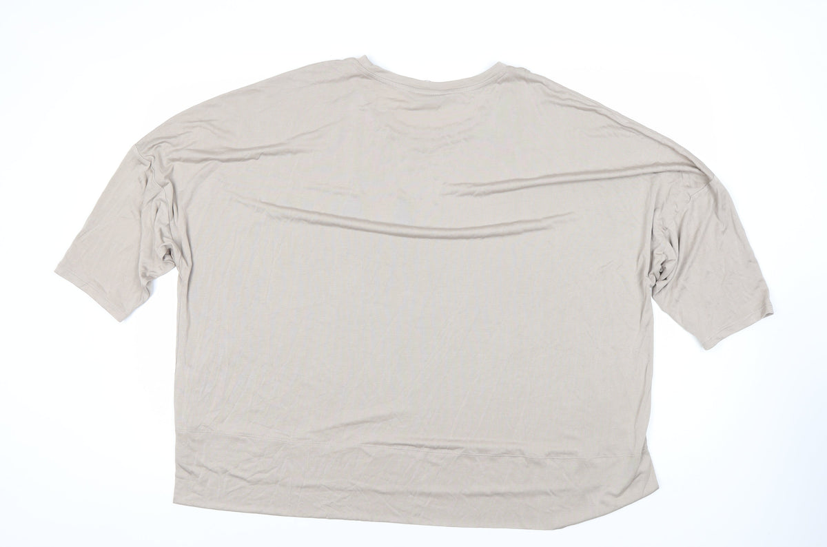 Marks & Spencer Women's Beige 3/4 Sleeve T-Shirt