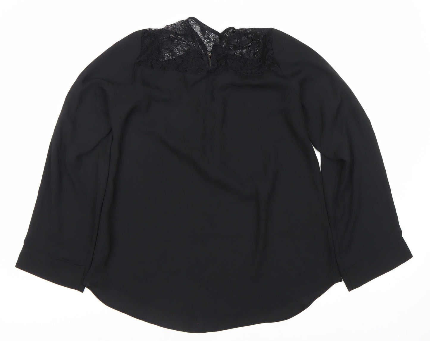 Dorothy Perkins Women's Black Lace Zip Blouse