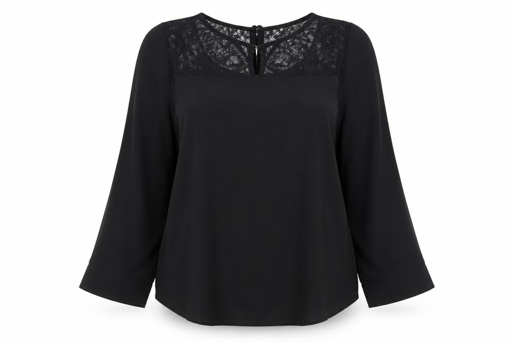 Dorothy Perkins Women's Black Lace Zip Blouse
