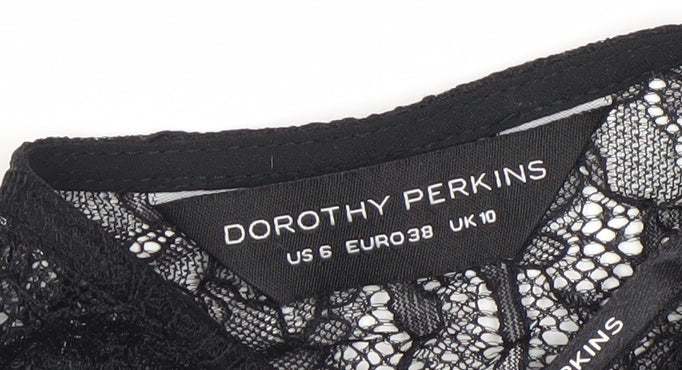Dorothy Perkins Women's Black Lace Zip Blouse