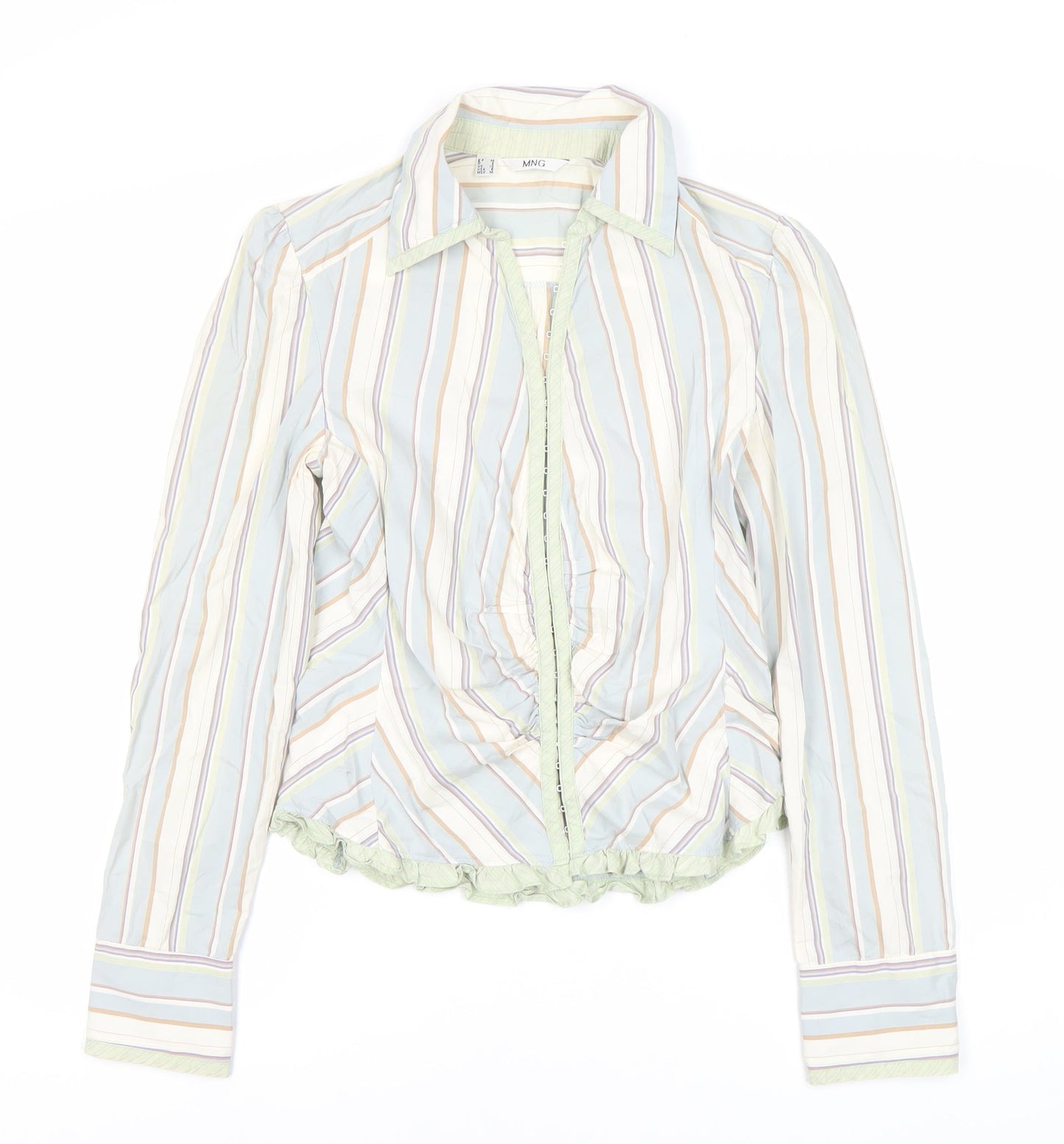 MNG Women's Multicoloured Striped Blouse Size 16