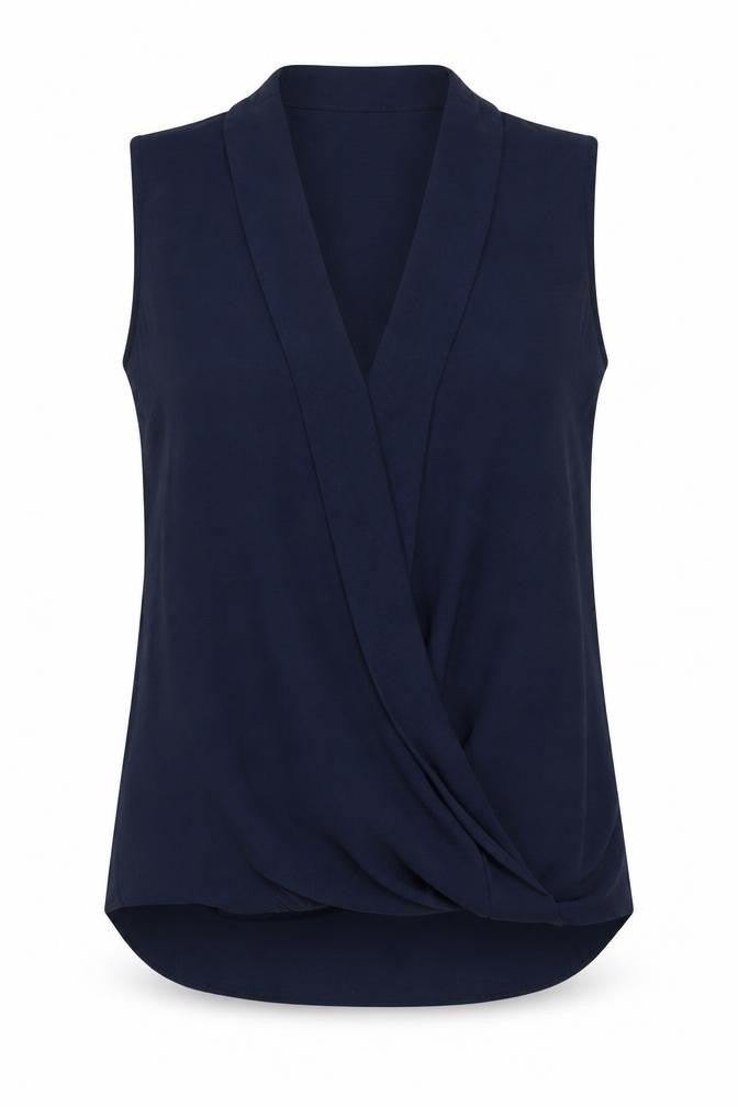 Paraphrase Women’s Blue Wrap Blouse Size 12 Sleeveless