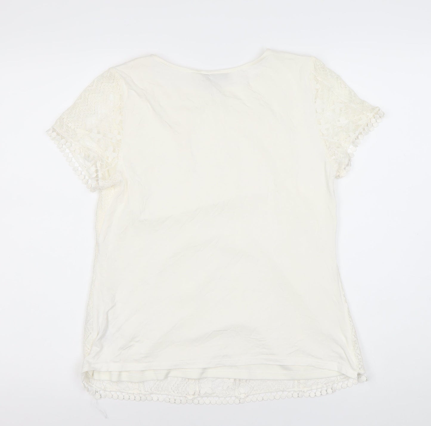 Oasis Women’s White Lace Blouse, Size M