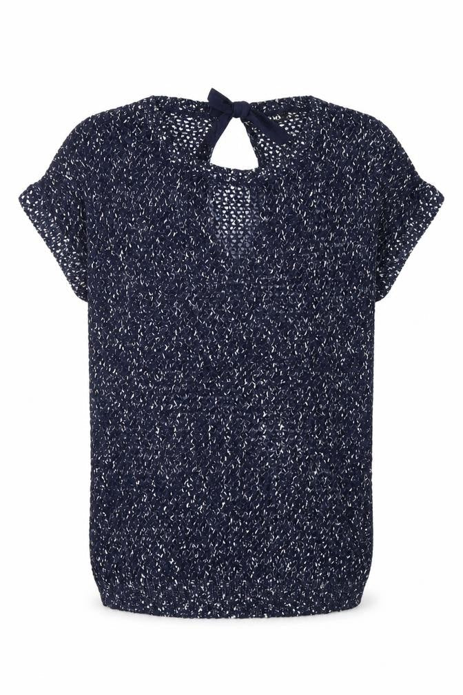 Esmara Women's Blue Open-Knit Bow Jumper, Size 12