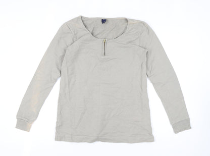 Gap Women's Grey Henley Sweatshirt, Medium, Lightweight