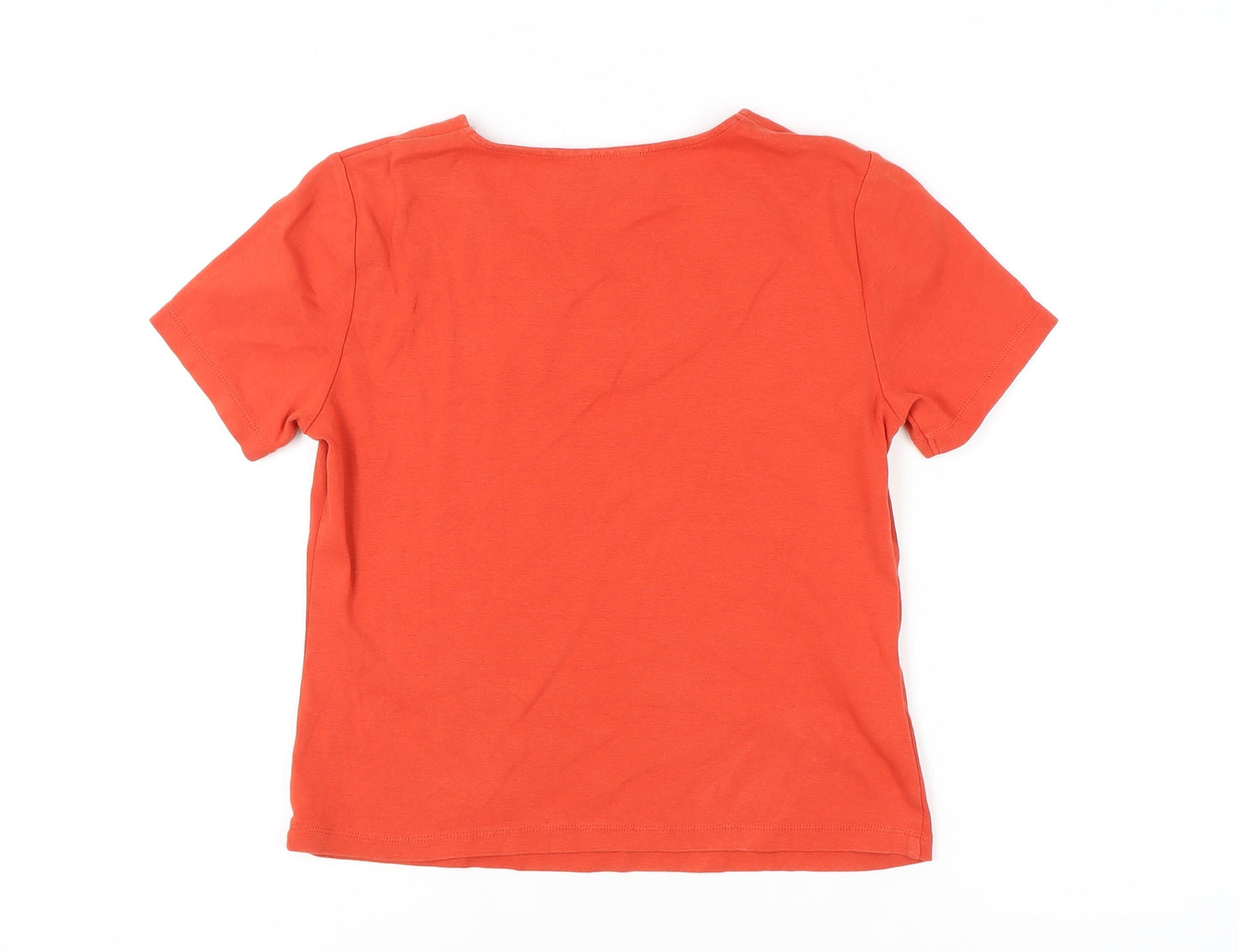 Country Casuals Women’s Orange Petites Embroidered T-Shirt Size 8