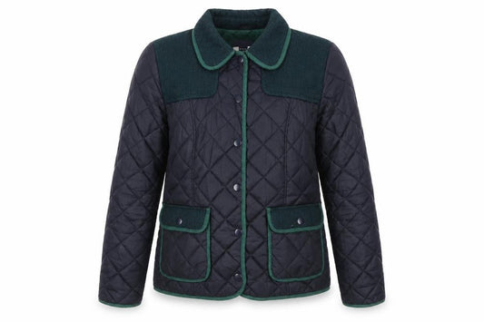 Next Women's Black Quilted Jacket, Size 12, Snap Closure