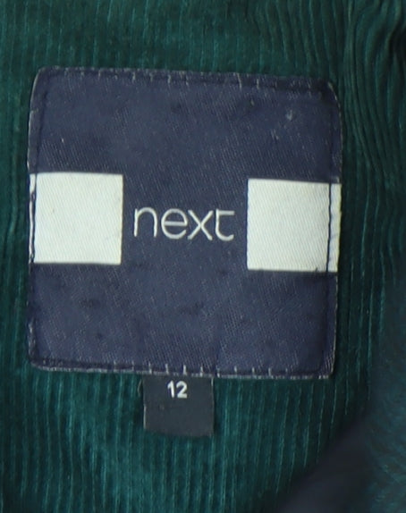 Next Women's Black Quilted Jacket, Size 12, Snap Closure