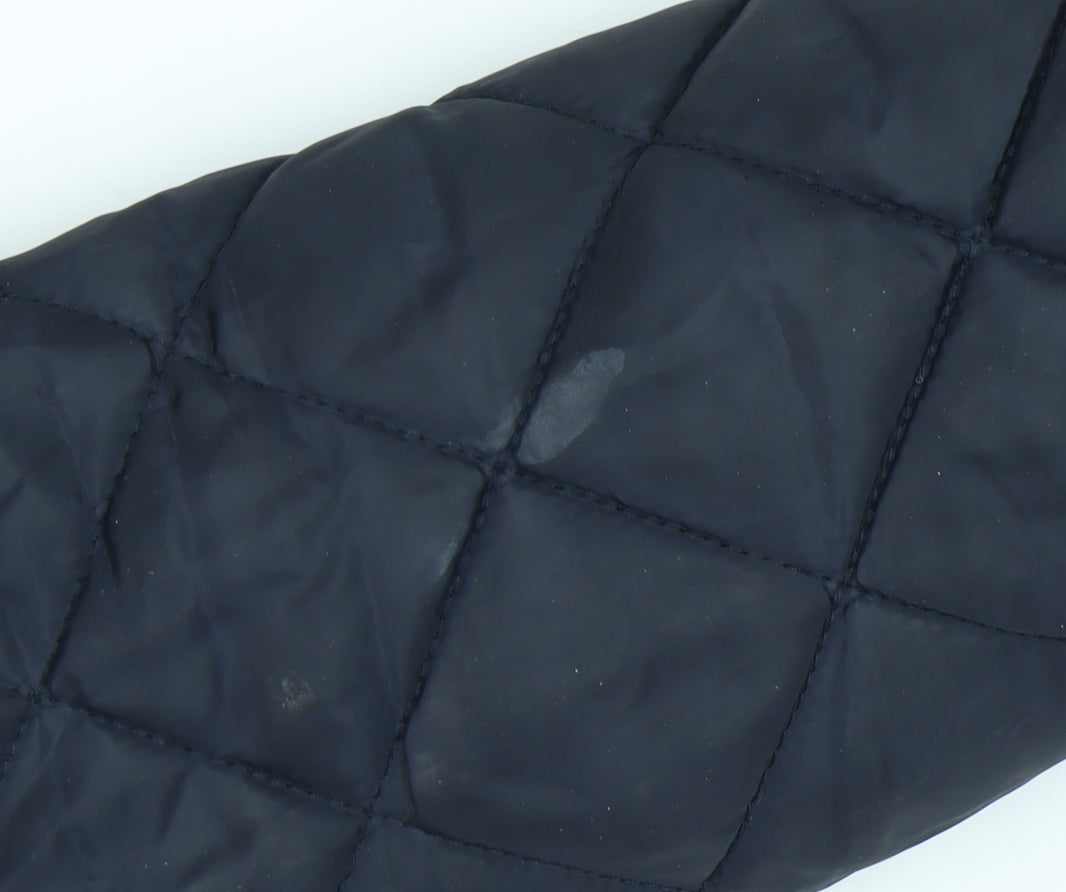 Next Women's Black Quilted Jacket, Size 12, Snap Closure