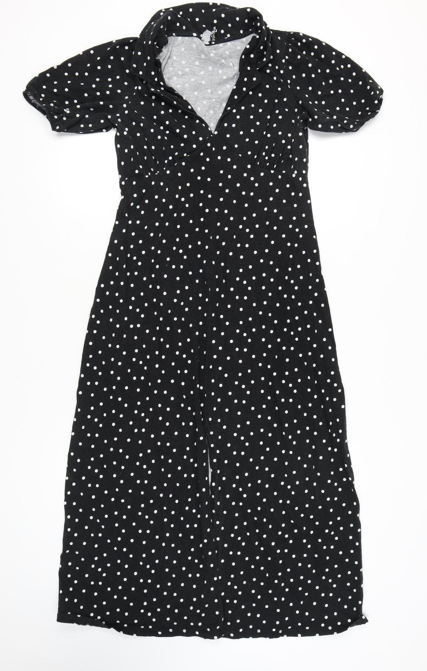 ASOS DESIGN Women's Black Polka Dot Midi Dress Sz 10