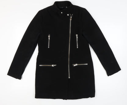 Additional front view of Missguided Women's Black Biker Jacket, size 10