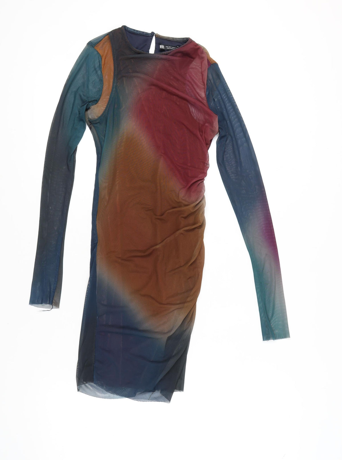 Zara Women's Multicoloured Long Sleeve Dress S