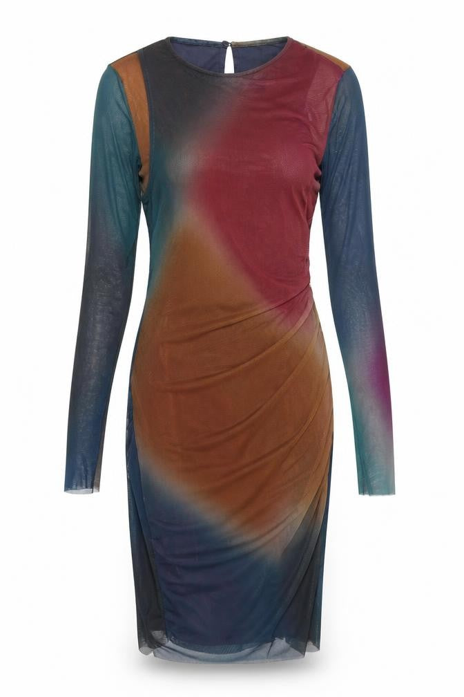 Zara Women's Multicoloured Long Sleeve Dress S