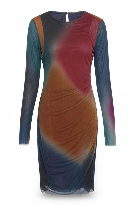 Zara Women's Multicoloured Long Sleeve Dress S