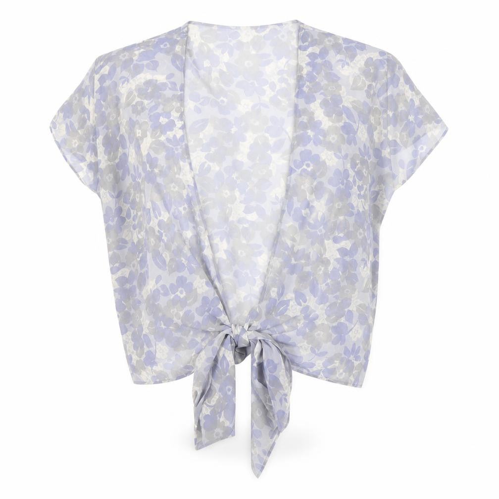 Next Women's Blue Floral Kimono Blouse Size 12