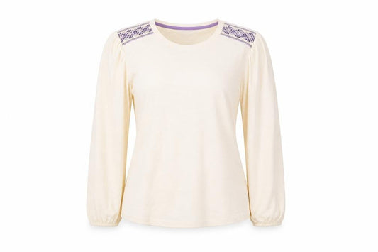Marks and Spencer Women's Ivory Crew Neck Top, Size 14