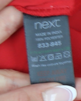 Next Women Red Button-Up Shirt in Size 8