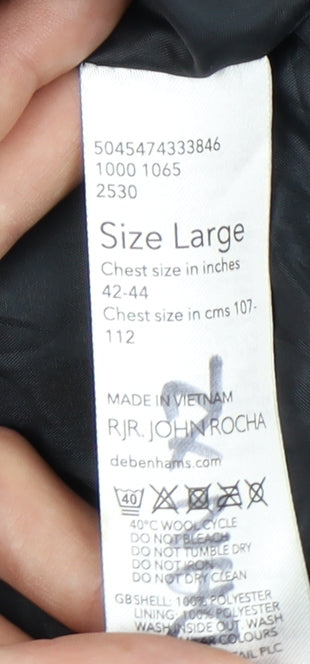 RJR John Rocha Men's Brown Jacket, Large, Stand-Up Collar 42"-44"