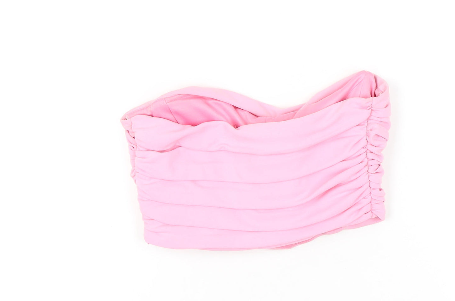 Zara Women Pink Strapless, M, Ruched Sweetheart Tube Top