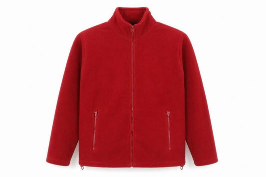 One Valley Men's Red Fleece Zip Jacket Size M