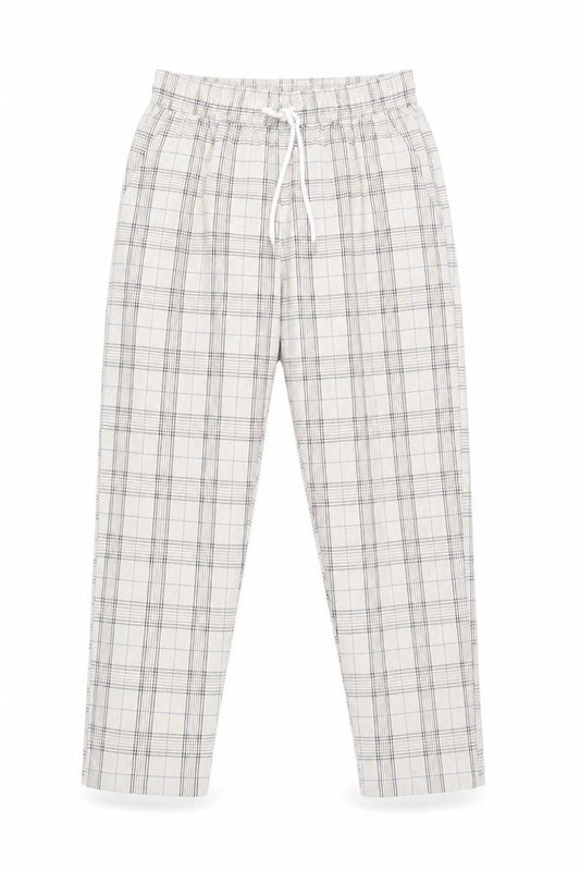 Agora Women's Beige Plaid Trousers, Size S
