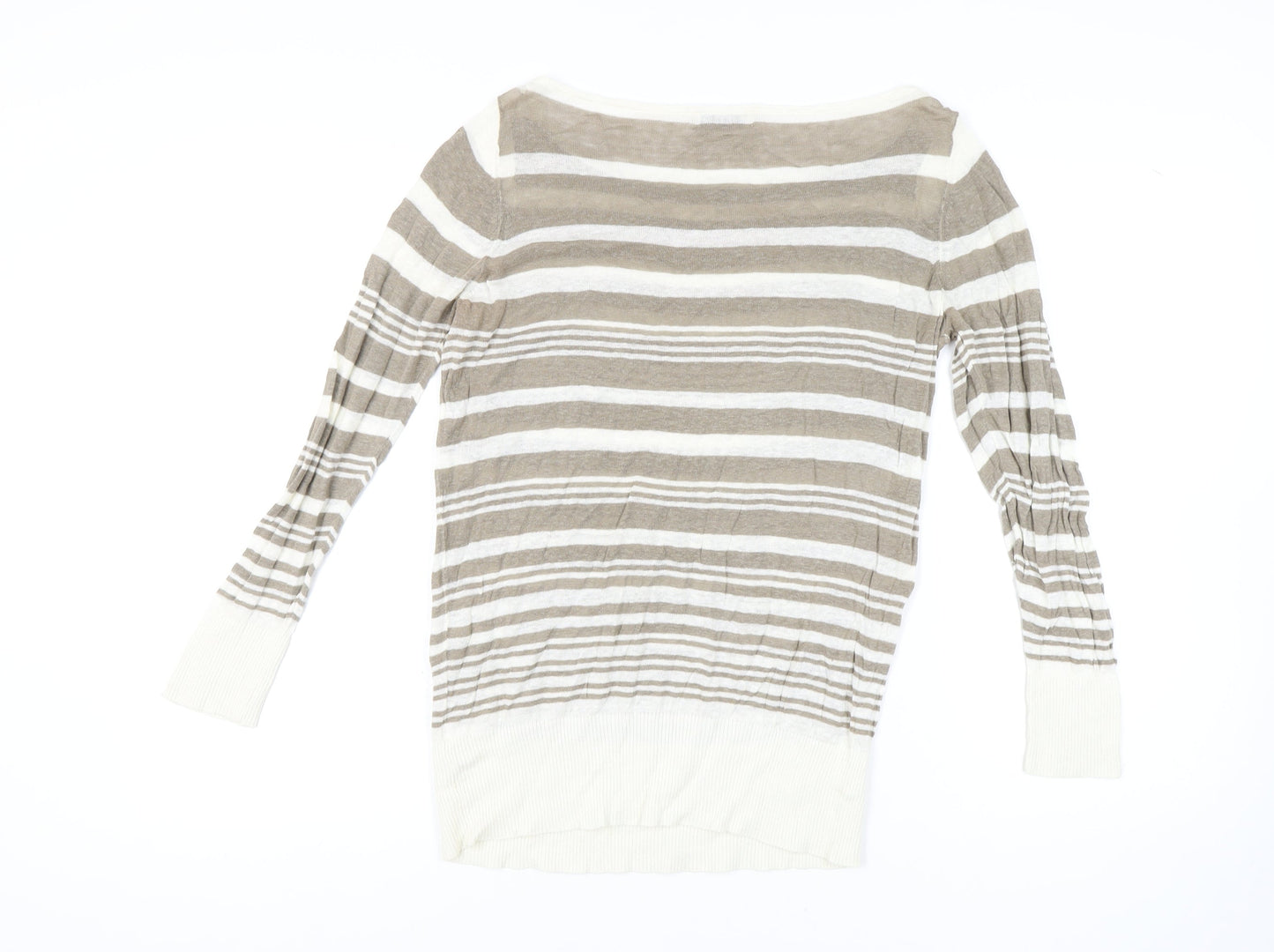 Marks and Spencer Women's Brown Striped Pullover Jumper